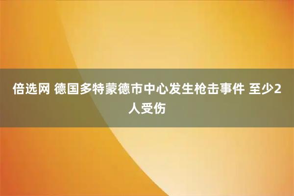 倍选网 德国多特蒙德市中心发生枪击事件 至少2人受伤