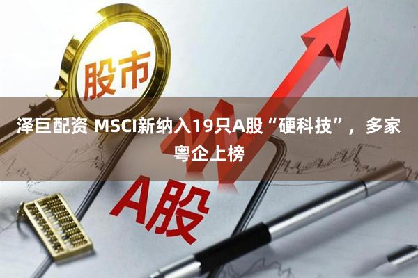 泽巨配资 MSCI新纳入19只A股“硬科技”，多家粤企上榜